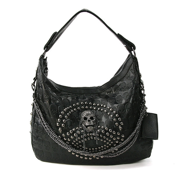 Large Studded Skull Crossbody Bag
