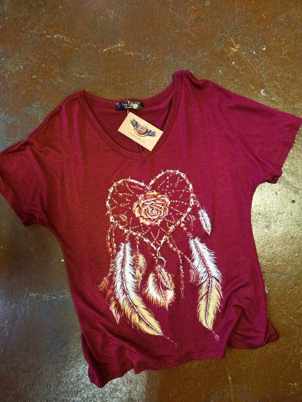 Womens Bling Heart Dreamcatcher