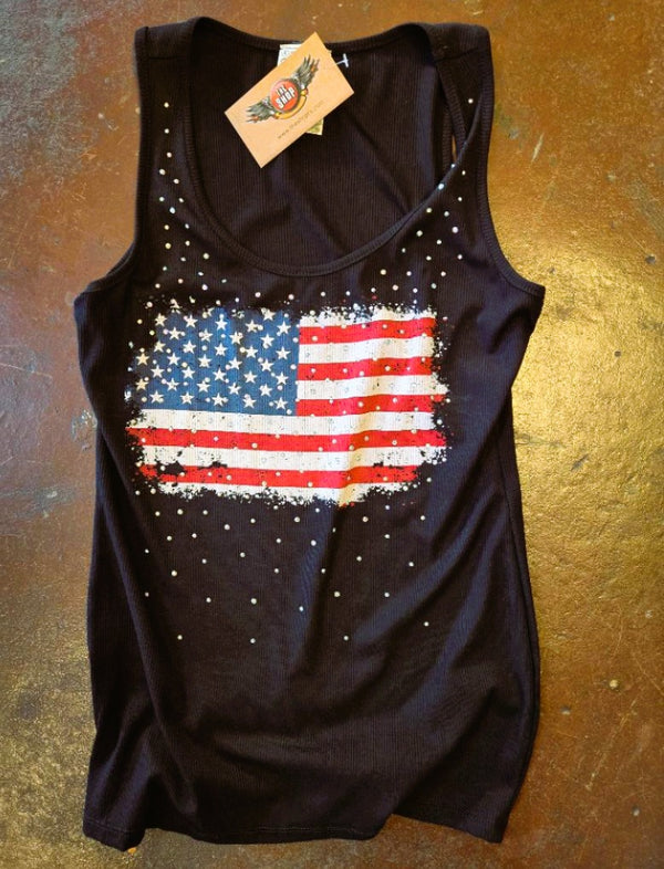 American Flag Bling Tank